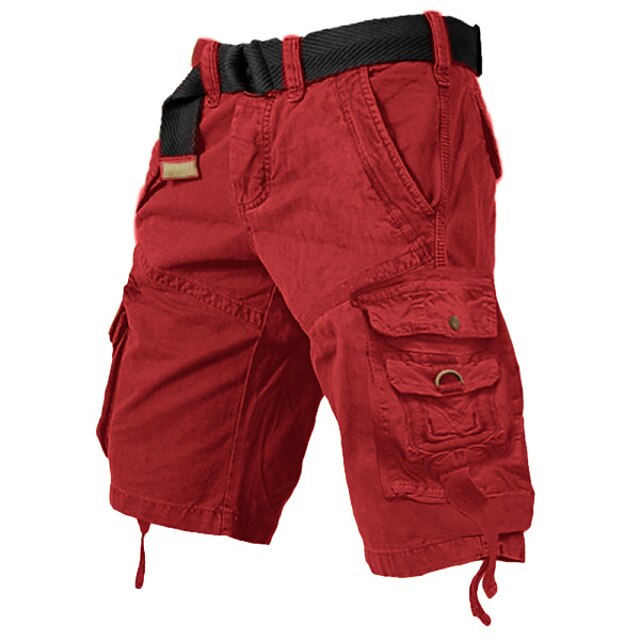 Mens Cargo Shorts Multi Pockets Cargo Shorts-Army Green