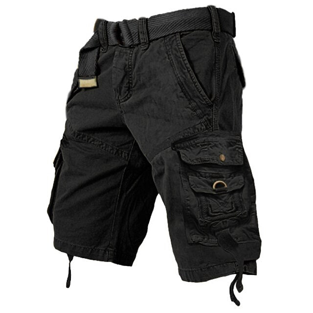Mens Cargo Shorts Multi Pockets Cargo Shorts-Army Green