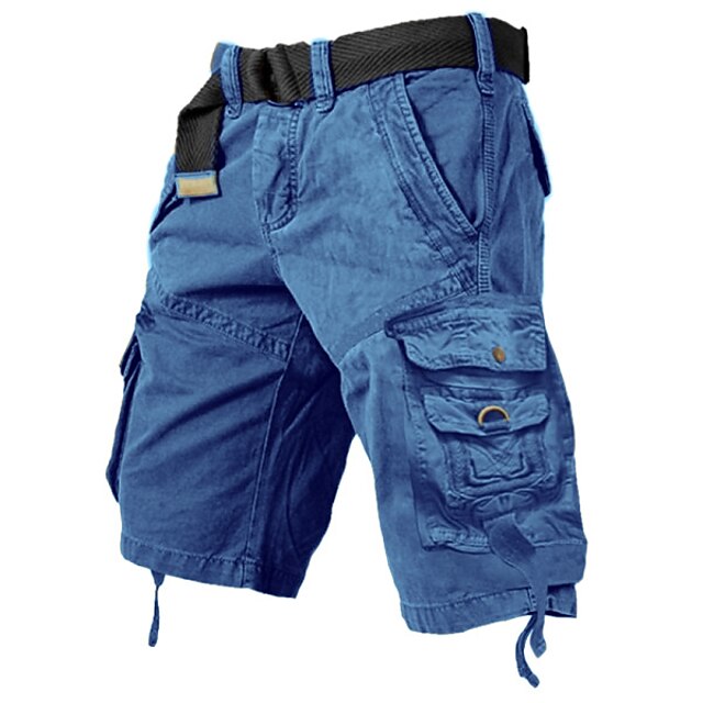 Mens Cargo Shorts Multi Pockets Cargo Shorts-Army Green