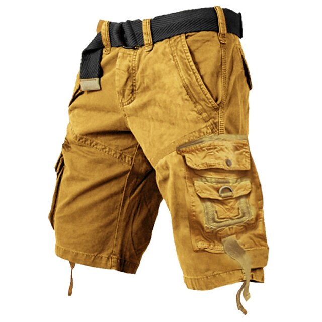 Mens Cargo Shorts Multi Pockets Cargo Shorts-Army Green