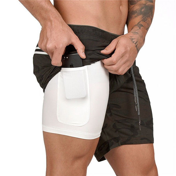 Men's Double Layer Sports Beach Shorts