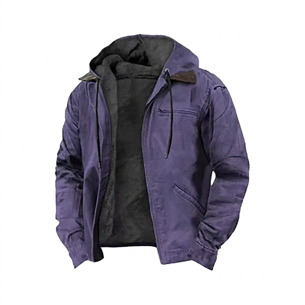 Men’s Fleece-Lined Hooded Cotton Jacket