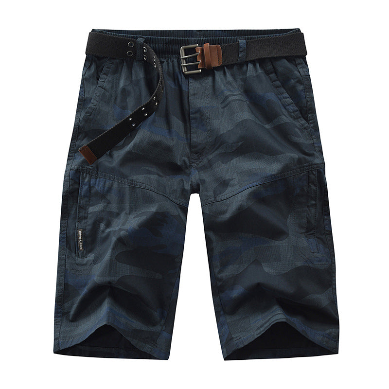 Summer Casual Drawstring Waist Camo Men's Shorts