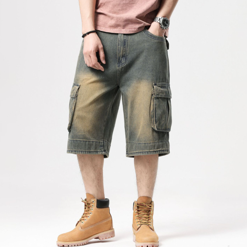 Vintage Casual Loose Multi-pocket Men‘s Shorts