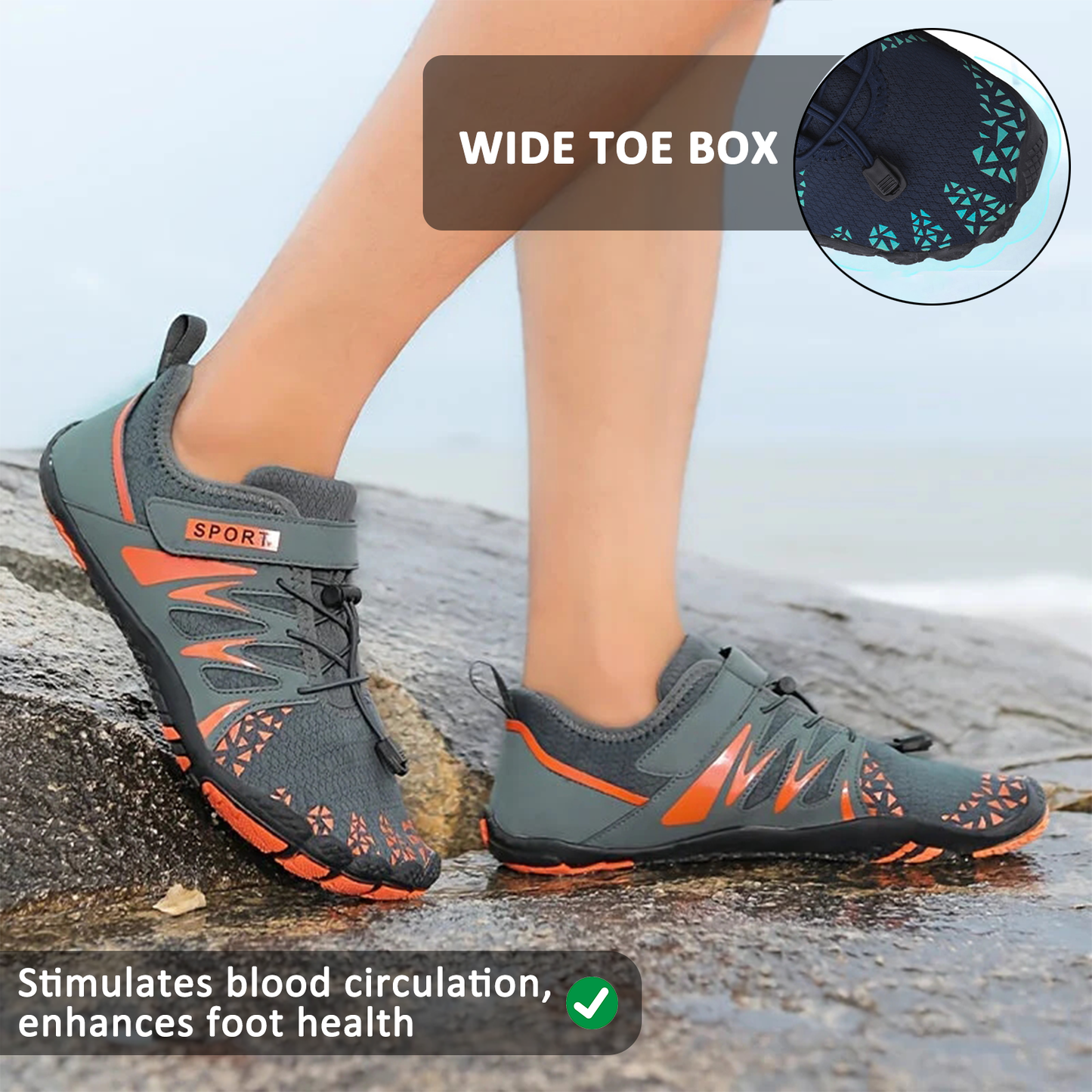 Men's Barefoot Shoes Non-Slip Wear-Resistant Beach Shoes for Workout Walking Hiking