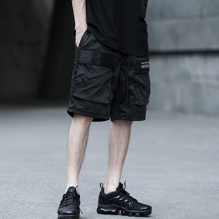 Fashion Cool Black Elastic Waist Men's Shorts