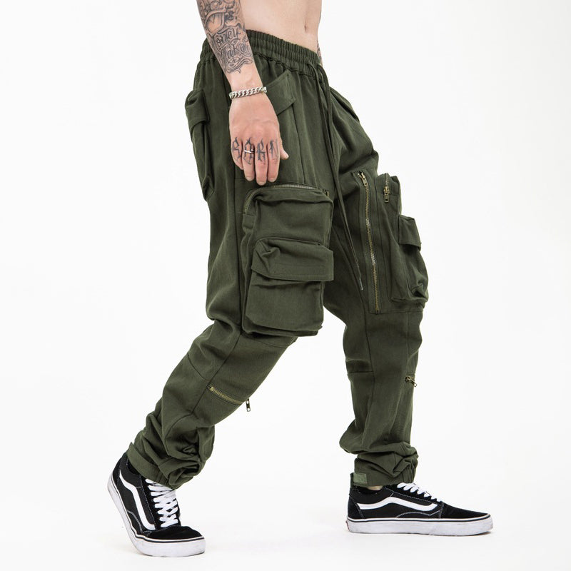 New Trendy Brand High Street Multi-pocket Functional Tooling Casual Pants
