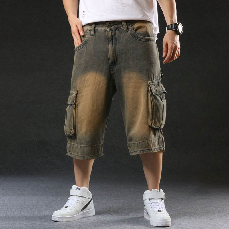 Vintage Casual Loose Multi-pocket Men‘s Shorts