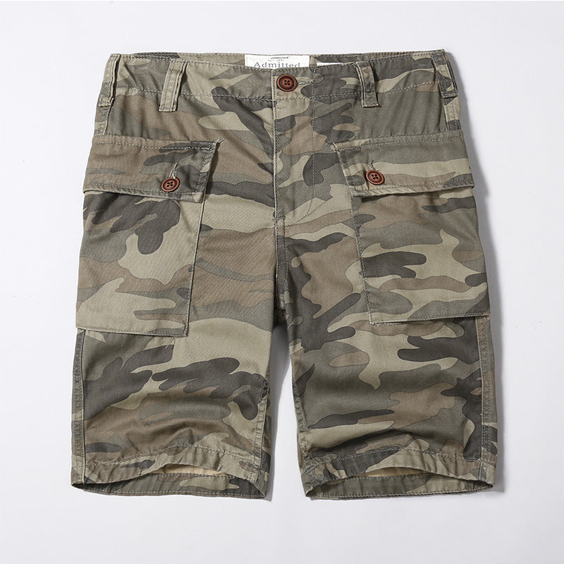Fashion Casual Big Pocket Camo Men's Shorts