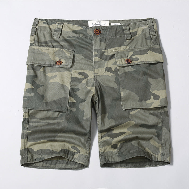 Fashion Casual Big Pocket Camo Men's Shorts