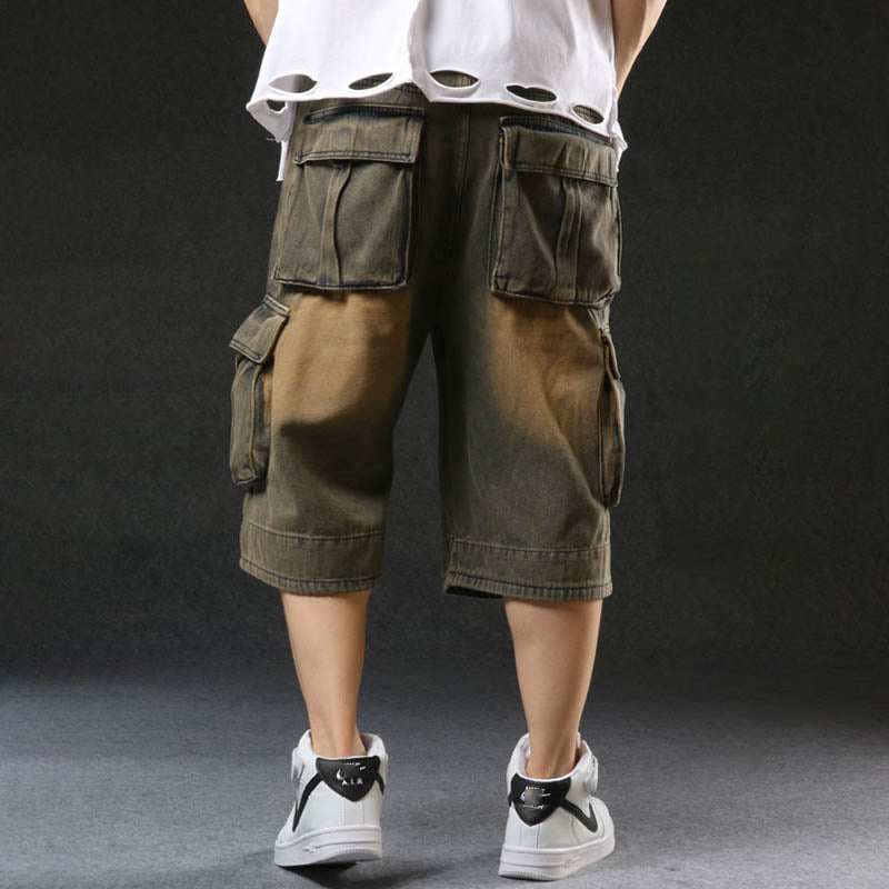 Vintage Casual Loose Multi-pocket Men‘s Shorts