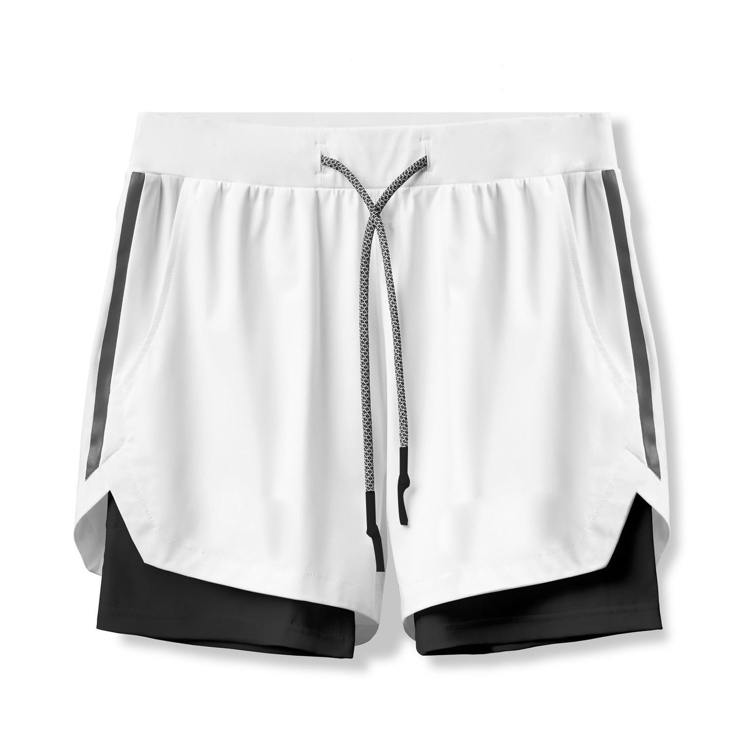 Outdoor Fitness Stretch Breathable Double Layer Men's Shorts