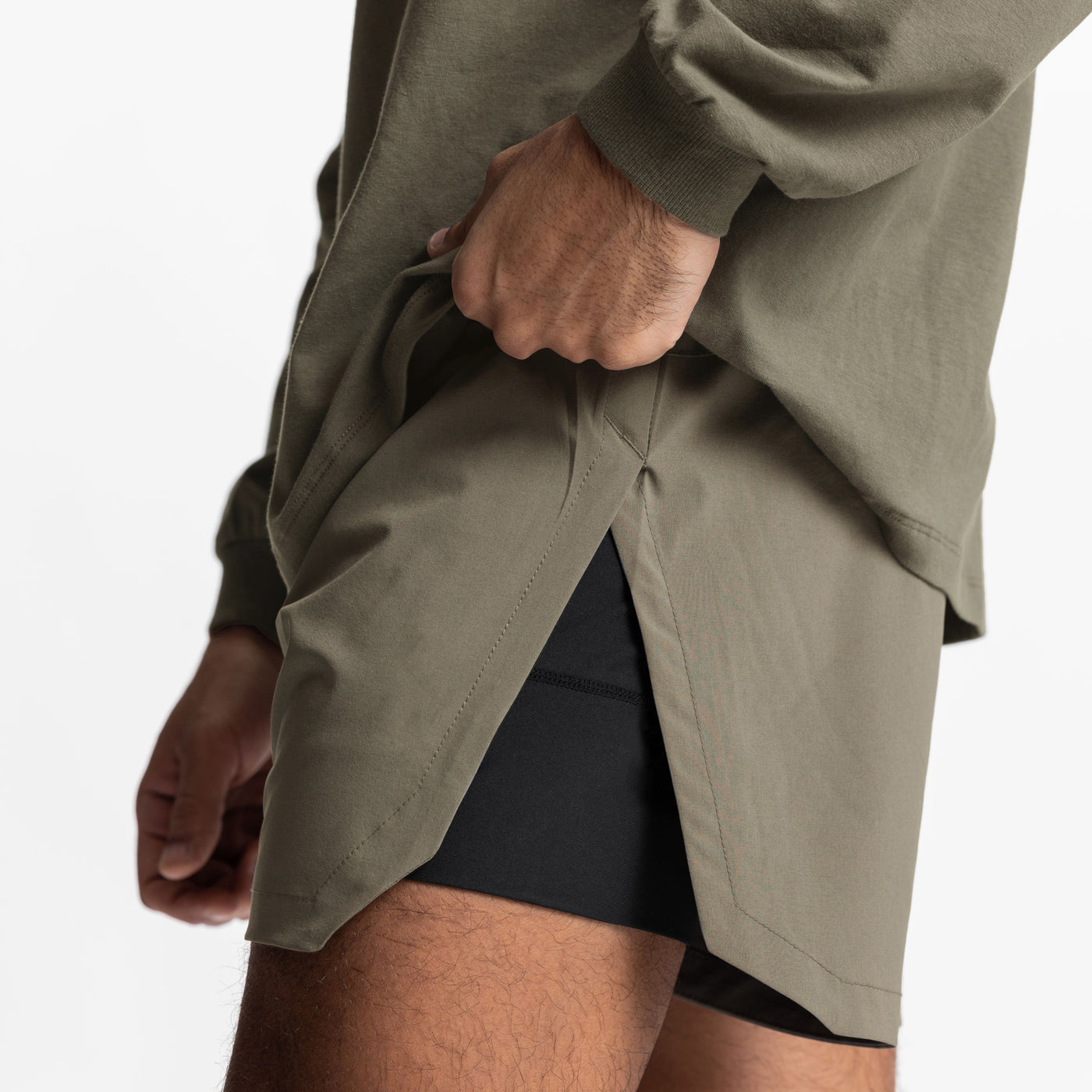 Men's Sports Fitness Leisure Lined Double Layer Shorts