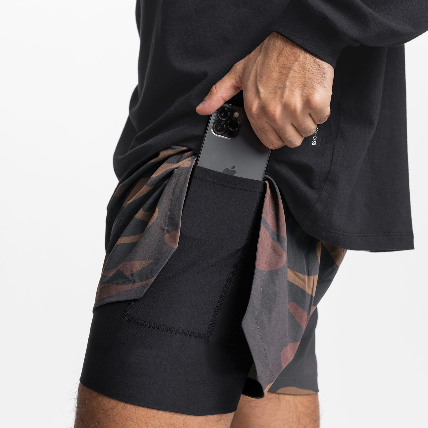 Men's Sports Fitness Leisure Lined Double Layer Shorts