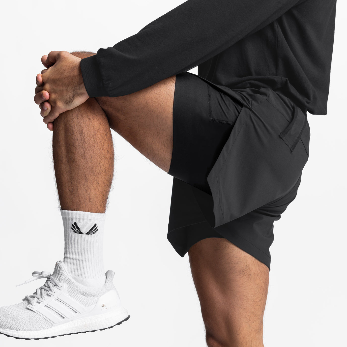 Men's Sports Fitness Leisure Lined Double Layer Shorts