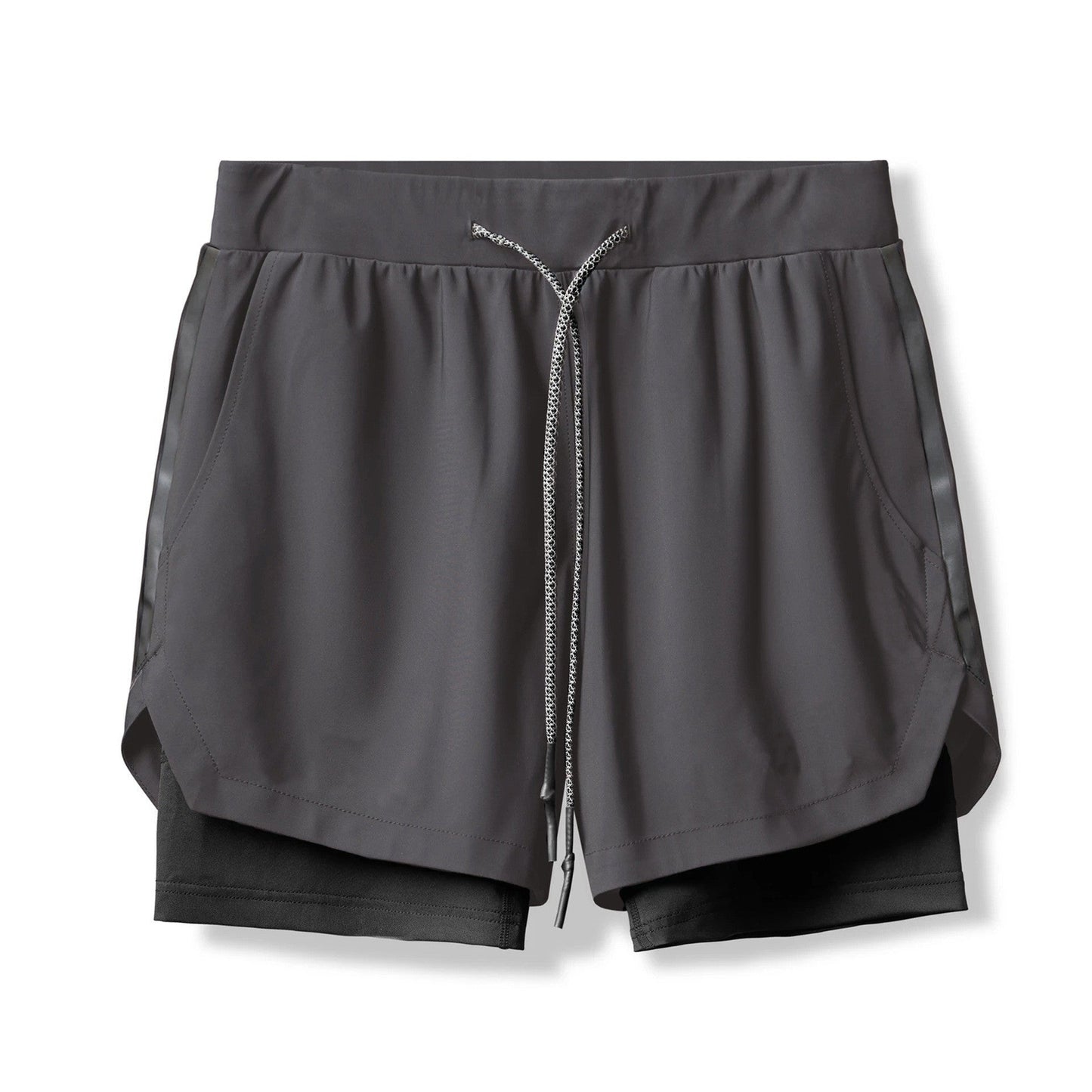 Outdoor Fitness Stretch Breathable Double Layer Men's Shorts