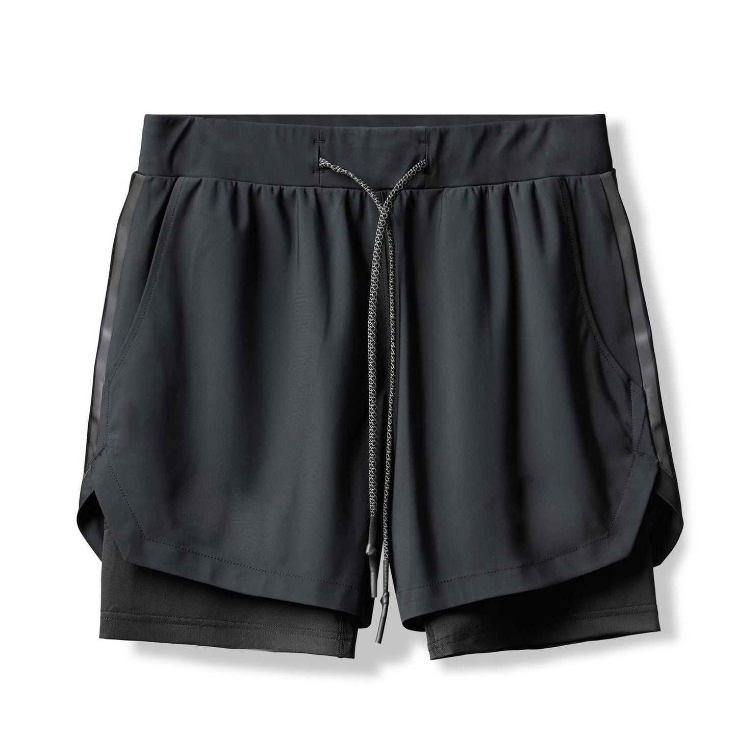 Outdoor Fitness Stretch Breathable Double Layer Men's Shorts