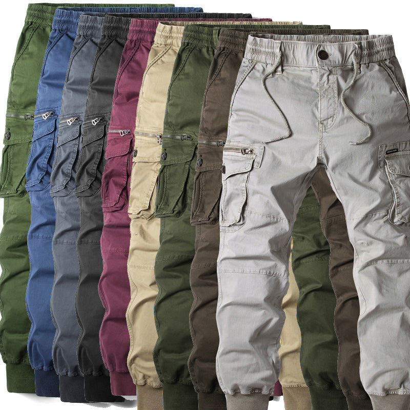 Men's Multi Pocket Elastic Cuff Cargo Pants