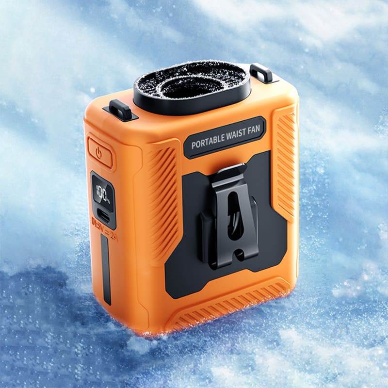 KangooCool 8000mAh Rechargeable Fan Belt – Portable Cooling Fan with Built-In Power Bank & Flashlight