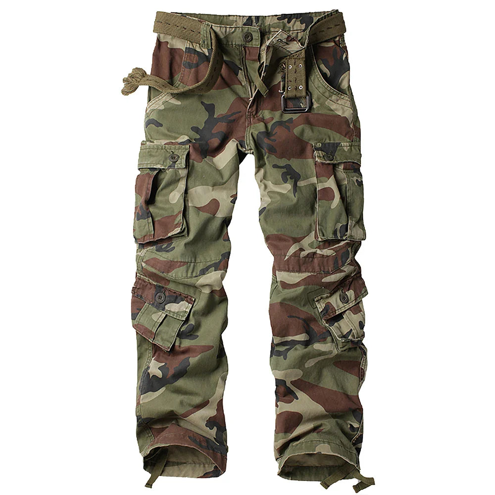 KangooSport Camo Cargo Tactical Pants, Multi-Pocket Outdoor Essentials