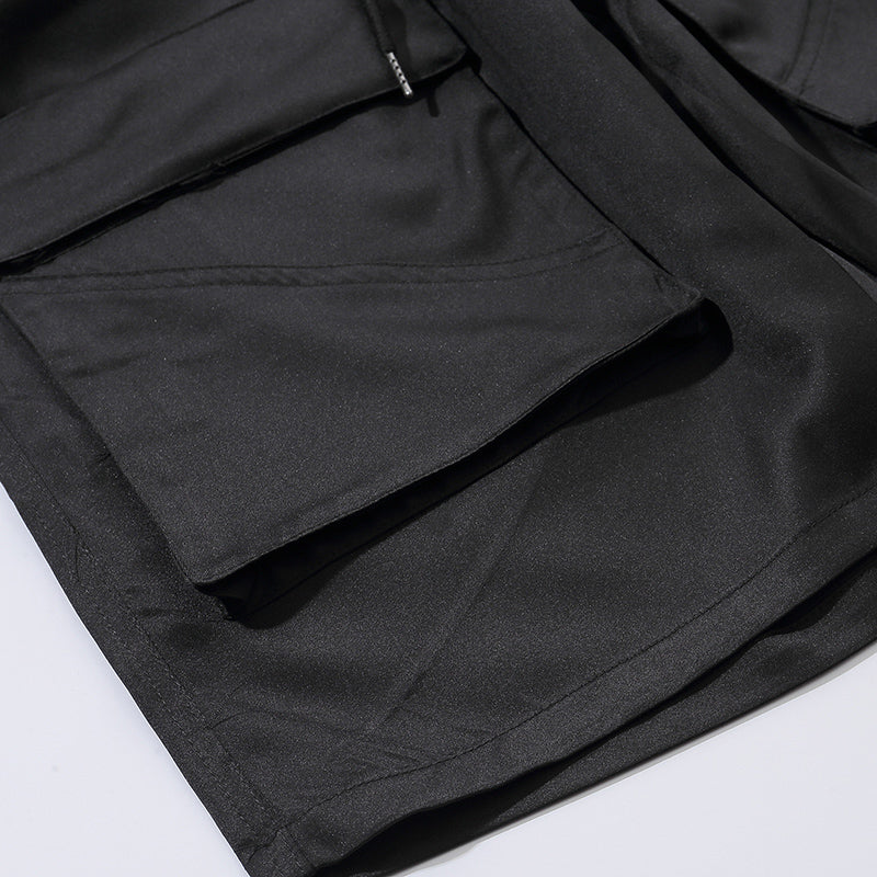 Fashion Cool Black Elastic Waist Men's Shorts