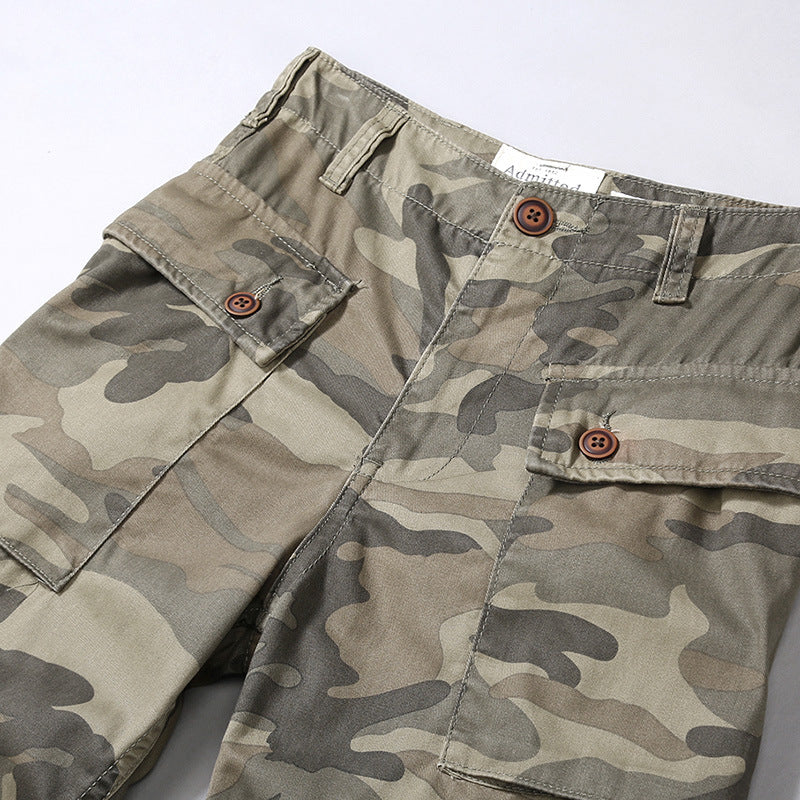 Fashion Casual Big Pocket Camo Men's Shorts