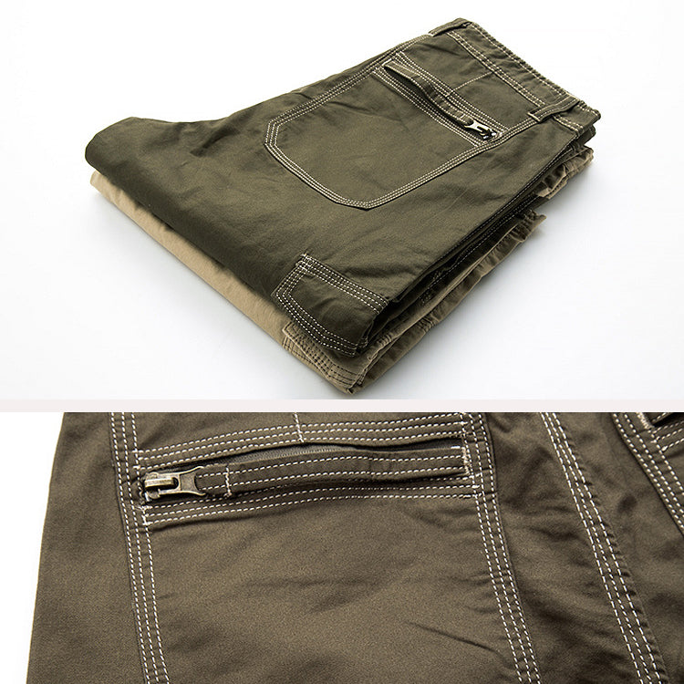 New Loose Zipper Solid Color Men's Shorts