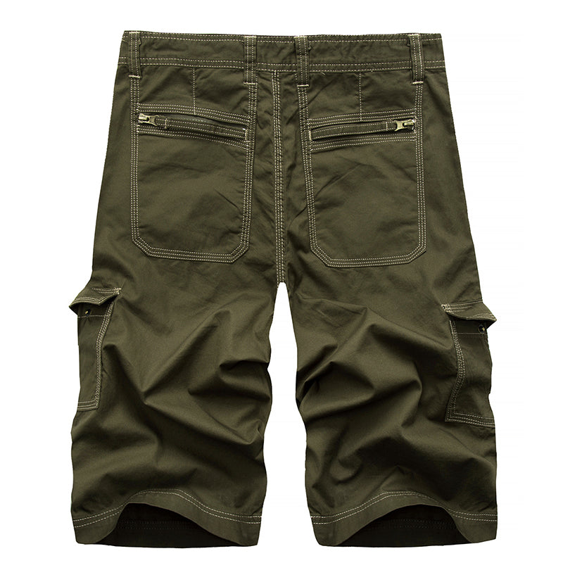 New Loose Zipper Solid Color Men's Shorts