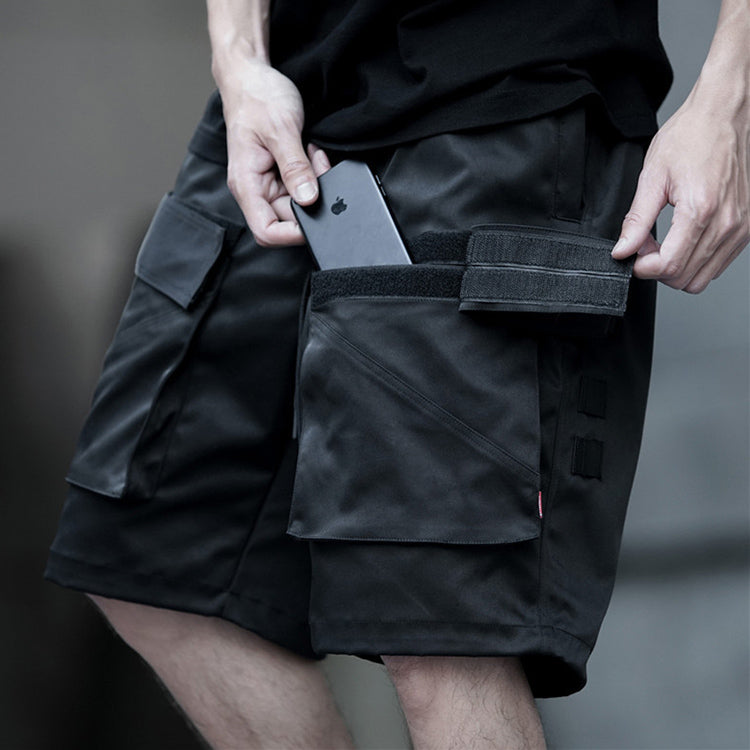 Fashion Cool Black Elastic Waist Men's Shorts