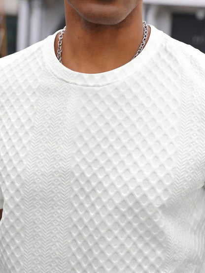 Men’s Breathable Textured T-Shirts Shorts Set