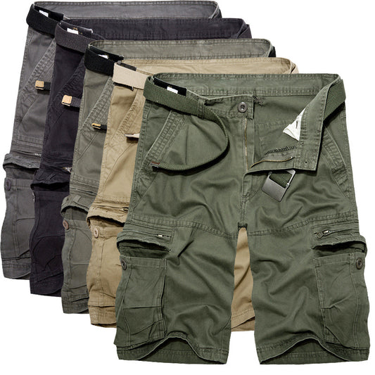 Men'S Multi-Pocket Cotton Cargo Shorts
