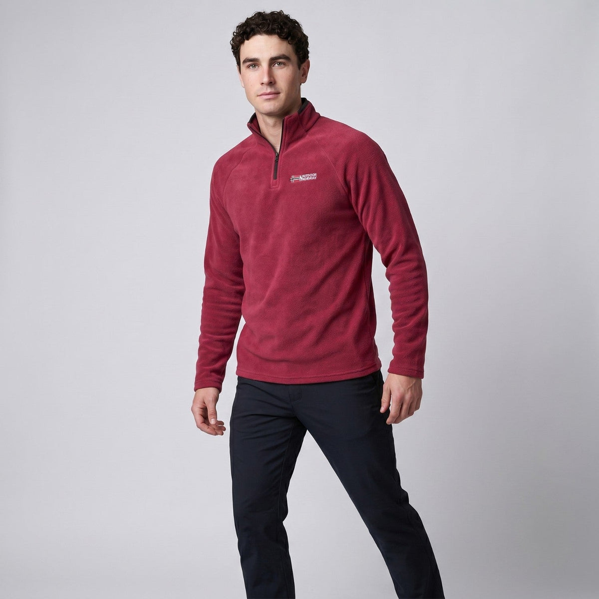 Men's Quarter-Zip Fleece Pullover – Lightweight Outdoor Fleece Sweater for Hiking & Camping