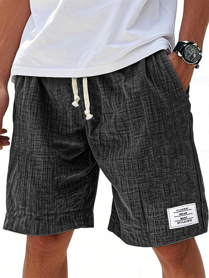 Men’s Casual Cotton Linen Shorts – Lightweight Drawstring Summer Shorts