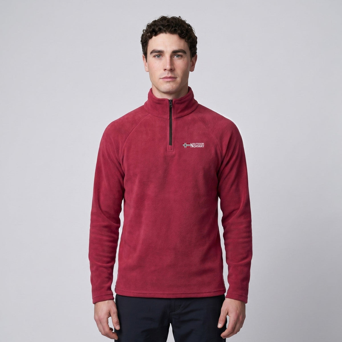 Men's Quarter-Zip Fleece Pullover – Lightweight Outdoor Fleece Sweater for Hiking & Camping