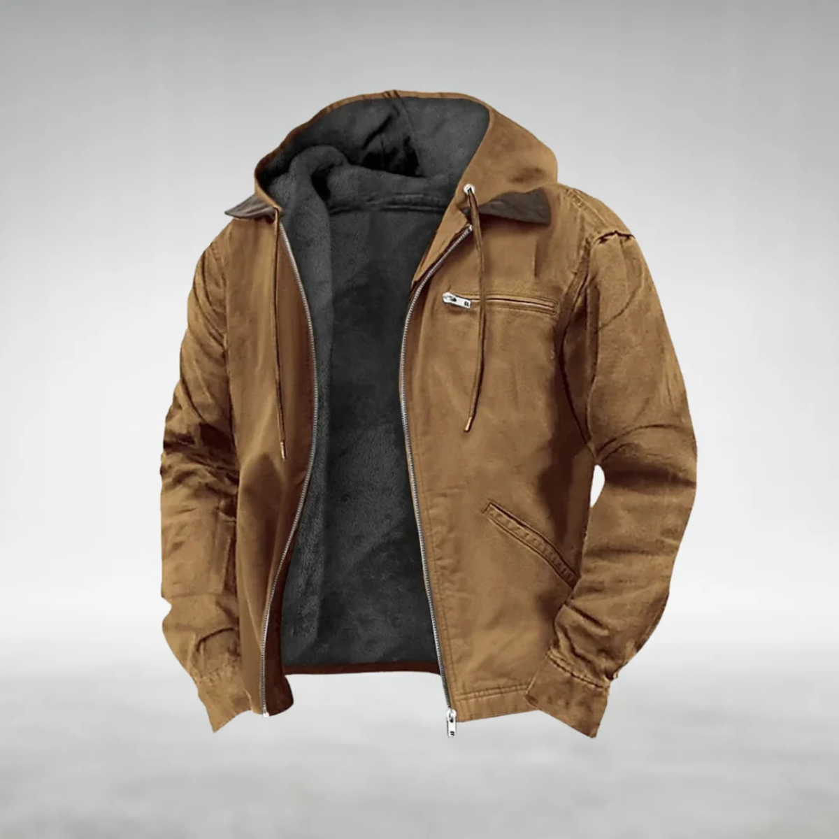 Men’s Fleece-Lined Hooded Cotton Jacket