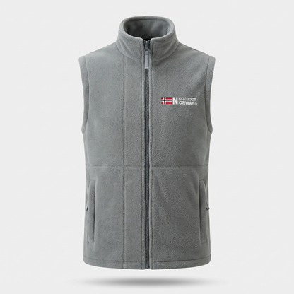 Men's Fleece Vest - Stand Collar Fleece Vest for Walking & Hiking