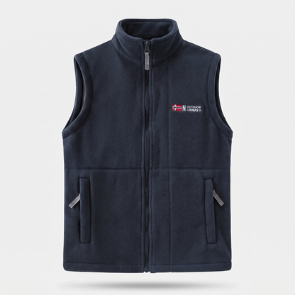 Men's Fleece Vest - Stand Collar Fleece Vest for Walking & Hiking
