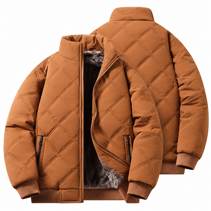 Men’s Waterproof Quilted Fleece-Lined Jacket