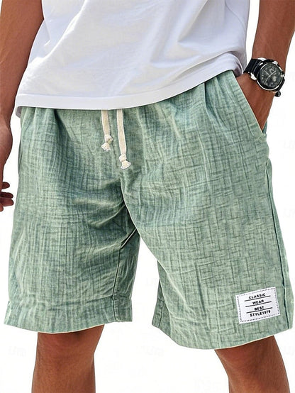 Men’s Casual Cotton Linen Shorts – Lightweight Drawstring Summer Shorts