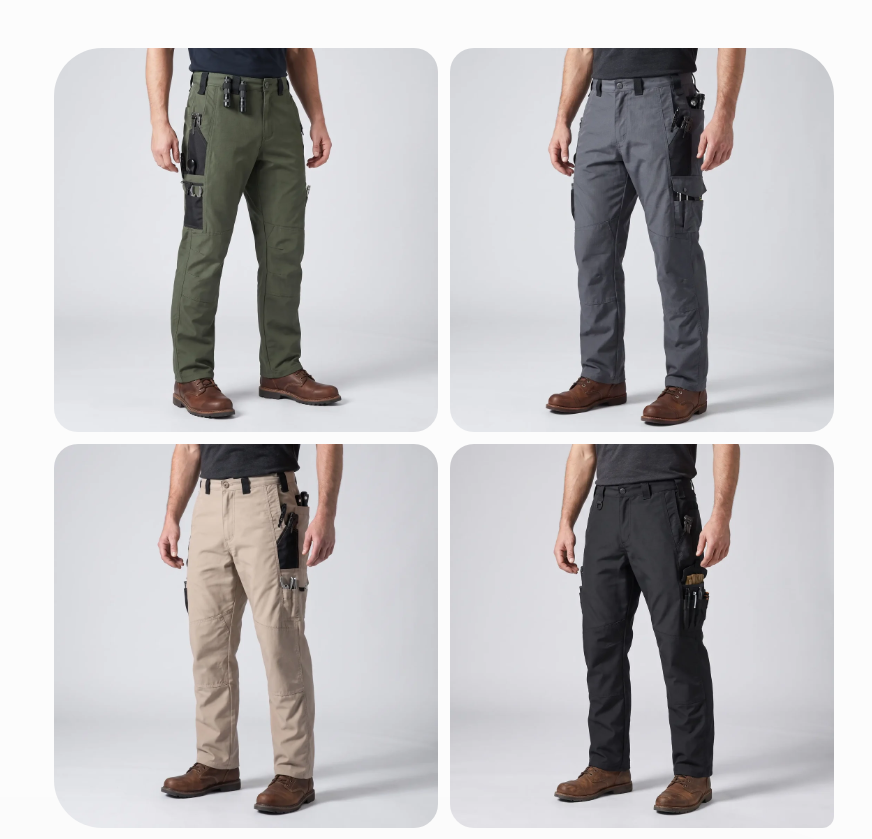Kangoo Men's Multi-Pocket Utility Cargo Pants – Rugged Workwear Outdoor Everyday Trousers
