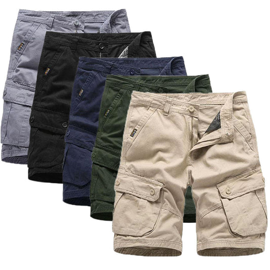 Multi-pocket Loose Solid Color Men's Shorts