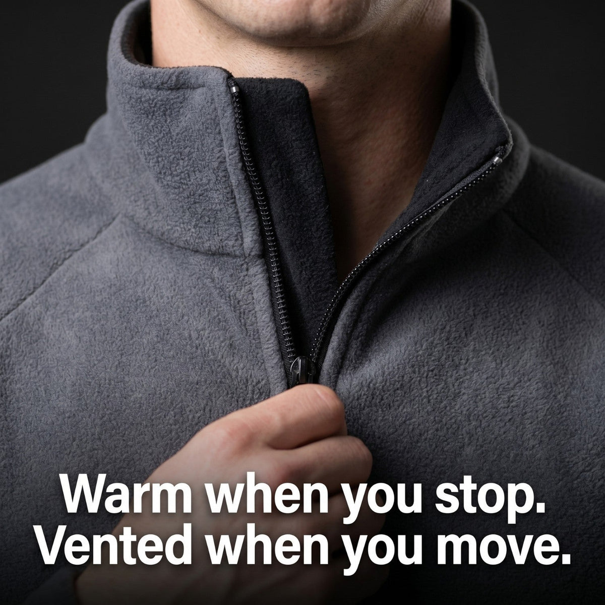Men's Quarter-Zip Fleece Pullover – Lightweight Outdoor Fleece Sweater for Hiking & Camping