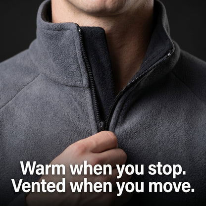 Men's Quarter-Zip Fleece Pullover – Lightweight Outdoor Fleece Sweater for Hiking & Camping