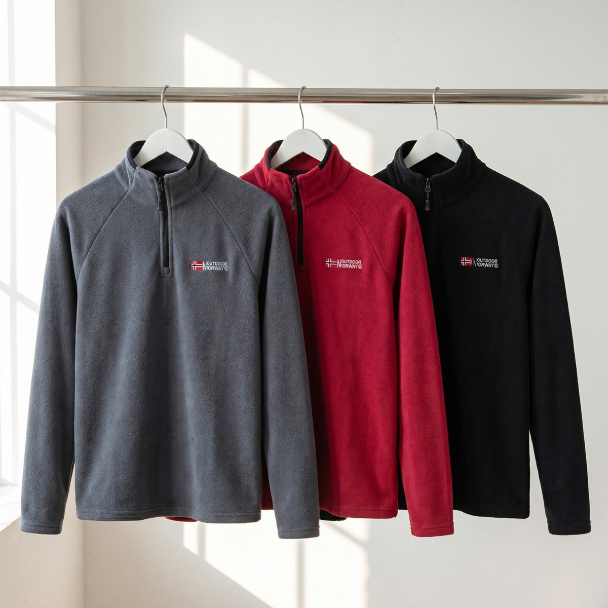 Men's Quarter-Zip Fleece Pullover – Lightweight Outdoor Fleece Sweater for Hiking & Camping