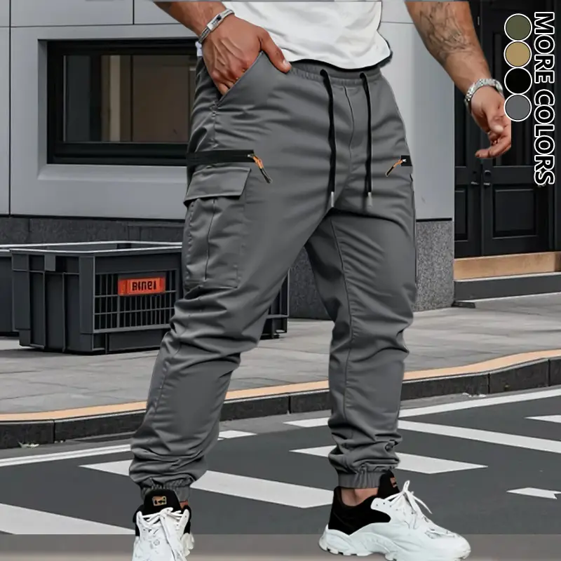 Men's Stretch Terry Work Pants – Casual Retro Fit | All-Season Daily Wear