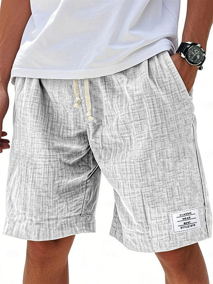 Men’s Casual Cotton Linen Shorts – Lightweight Drawstring Summer Shorts