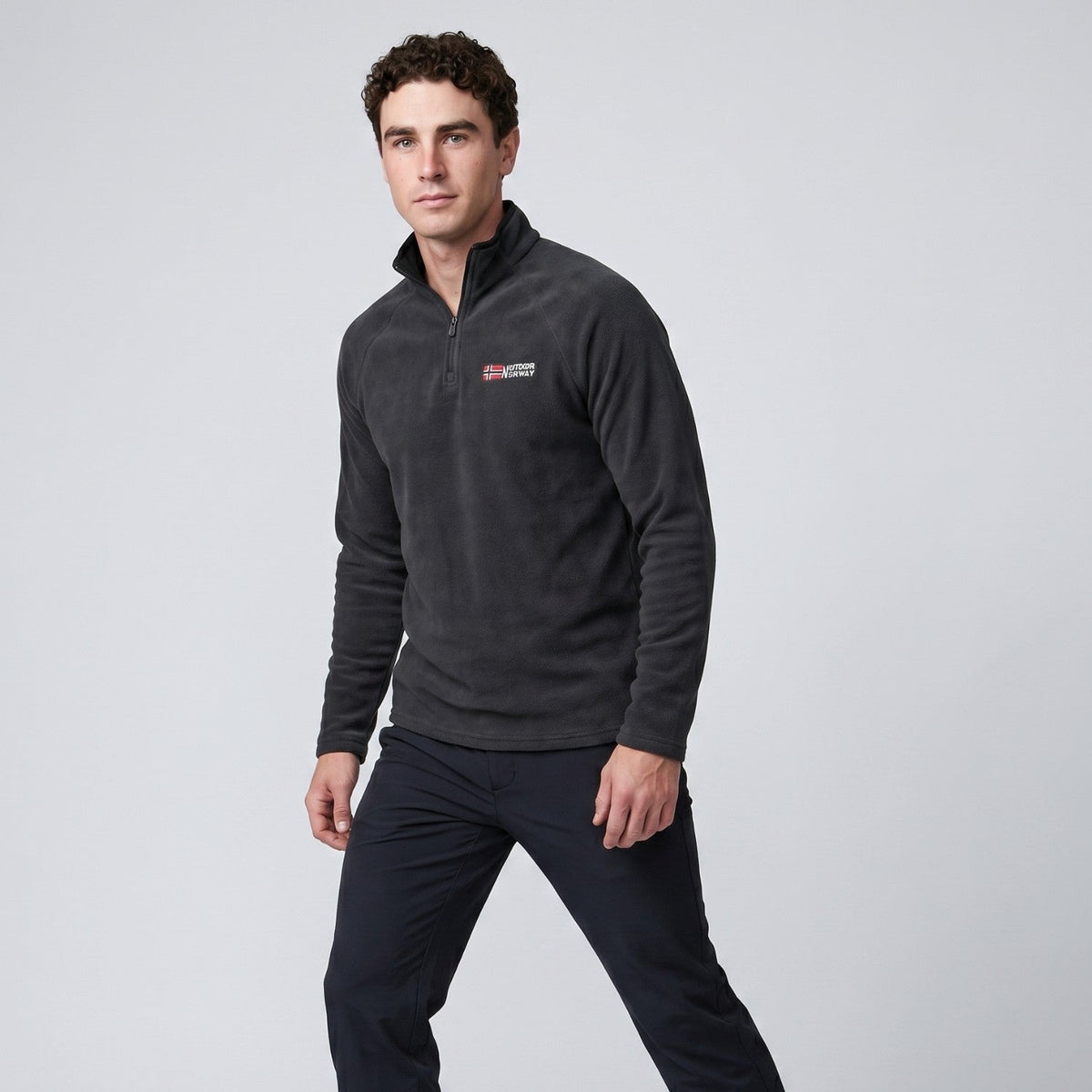 Men's Quarter-Zip Fleece Pullover – Lightweight Outdoor Fleece Sweater for Hiking & Camping
