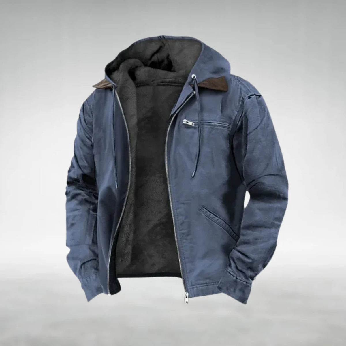 Men’s Fleece-Lined Hooded Cotton Jacket