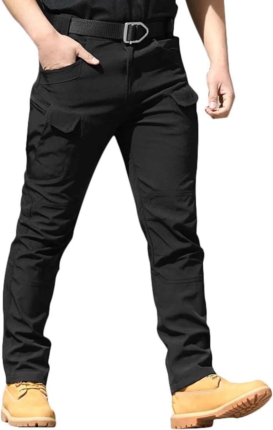 KKANGOO Men’s Water-Resistant Utility Cargo Trousers – Multi-Pocket Tactical Workwear Pants