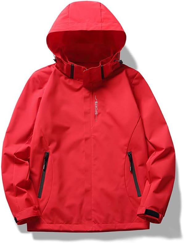 Men’s Waterproof Lightweight Rain Jacket with Removable Hood